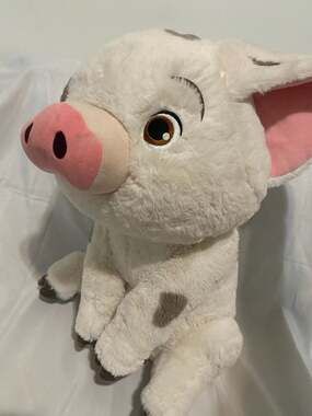 Jumbo Disney Store Moana Pua Pig Plush Toy Doll Stuffed Animal Patch White Gray